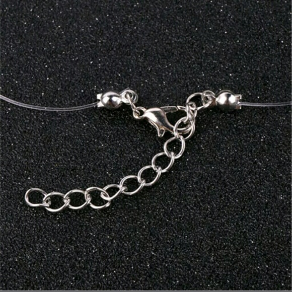 Transparent Nylon Necklace 8mm Swarovski Crystal - Picture 7 of 8